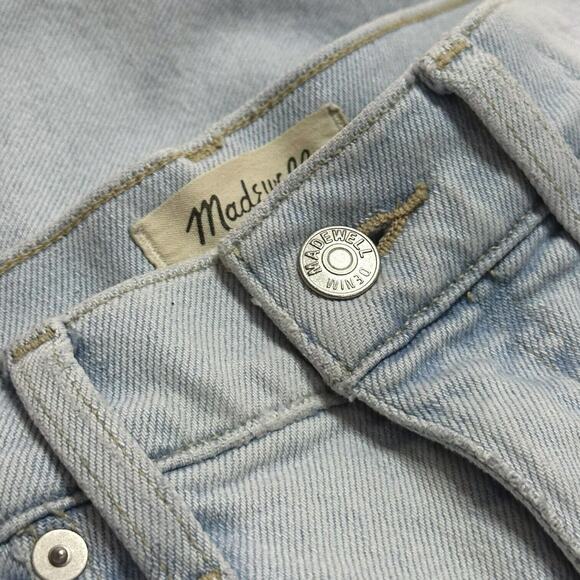 MADEWELL Momjean Slim Straight High Rise Baggy Relaxed Frayed Raw Hem Ripped 28 - Picture 6 of 11